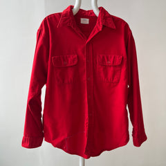 1970s Sears Soft Red Hand Mended Flannel