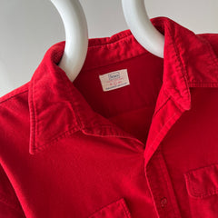 1970s Sears Soft Red Hand Mended Flannel