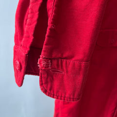 1970s Sears Soft Red Hand Mended Flannel