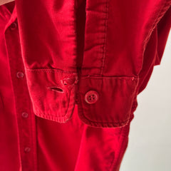 1970s Sears Soft Red Hand Mended Flannel