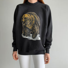 1980s Super Bizarre Mended Grizzly Bear Sweatshirt by FOTL