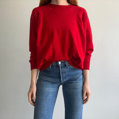 1980s Swoon Worthy Blank Red Sweatshirt