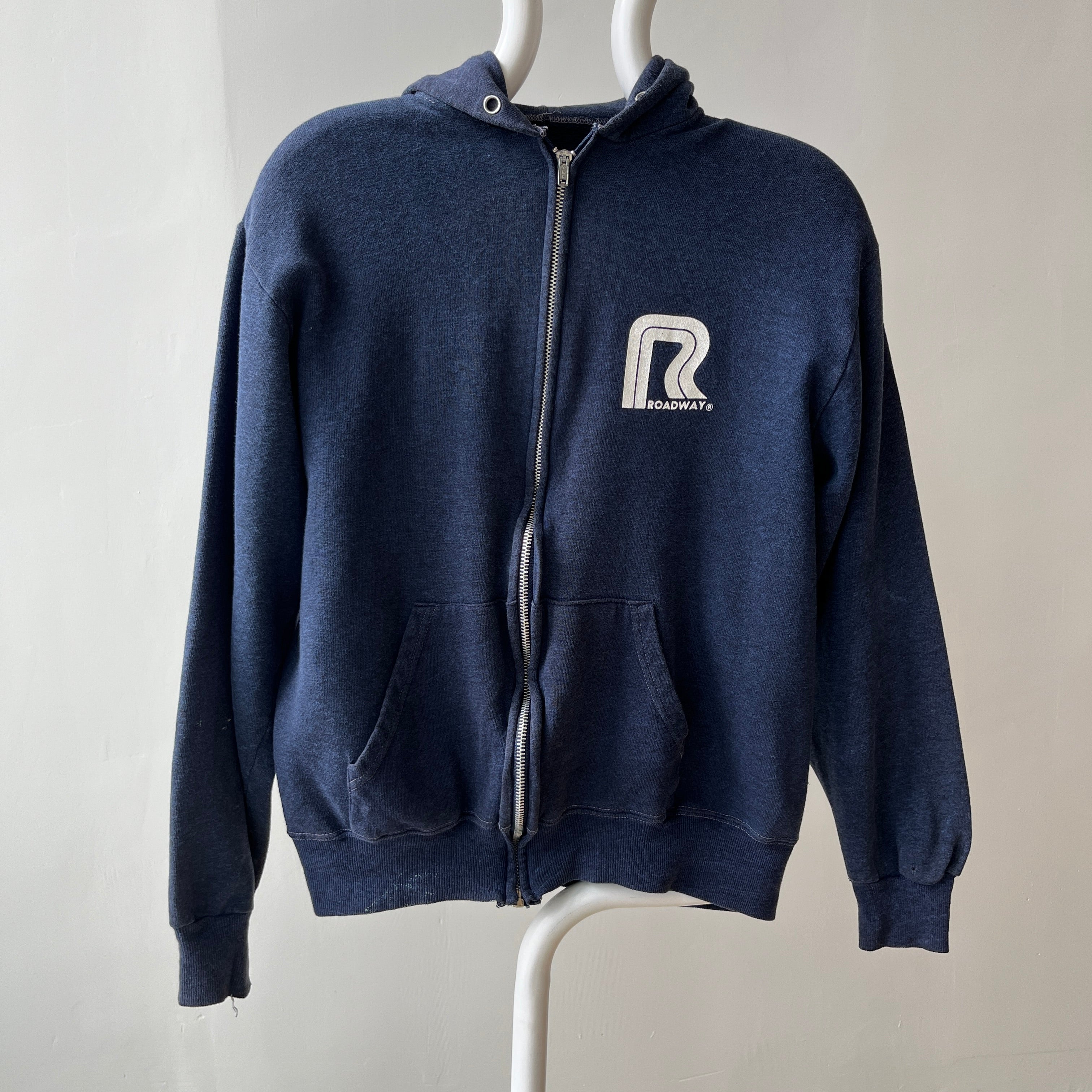 1980s Roadway Zip Up Hoodie Sweatshirt