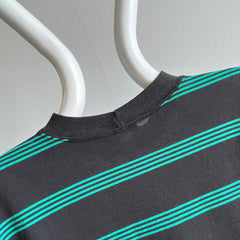 1980s Lee Brand Striped 3/4 Sleeve T-Shirt - YES PLEASE