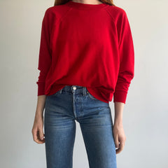 1980s Swoon Worthy Blank Red Sweatshirt