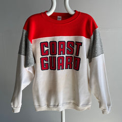 1980s Age Stained Coast Guard on a Collegiate Pacific Color Block Sweatshirt