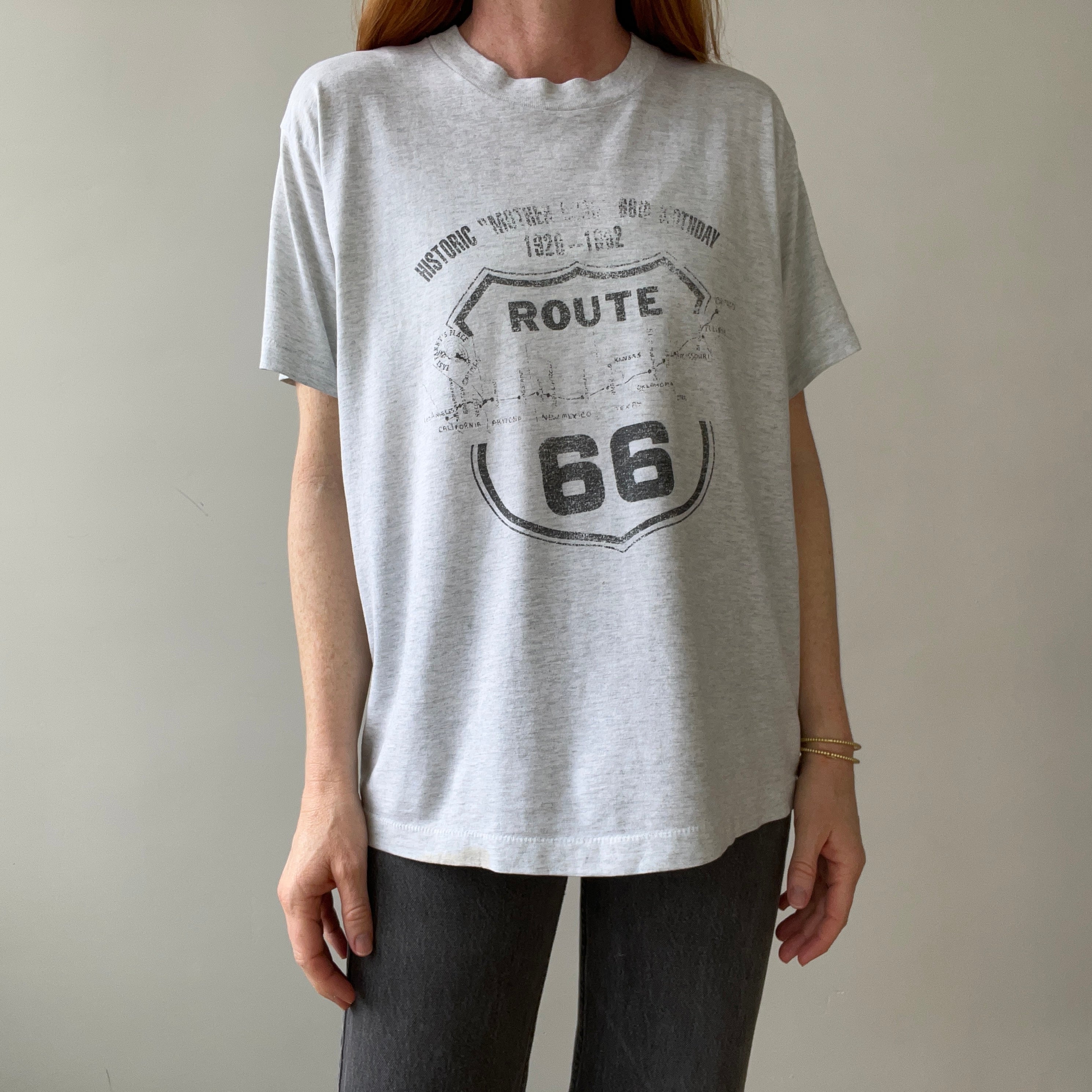 1992 Grey Route 66 T Shirt