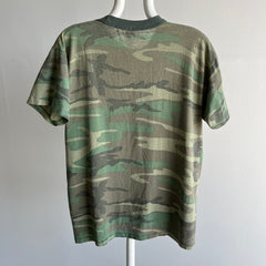 1980s Camo Thinned Out Rolled Neck T-Shirt