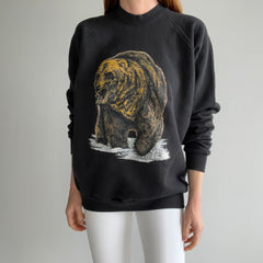 1980s Super Bizarre Mended Grizzly Bear Sweatshirt by FOTL