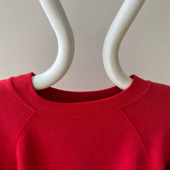 1980s Blank Red Raglan Sweatshirt