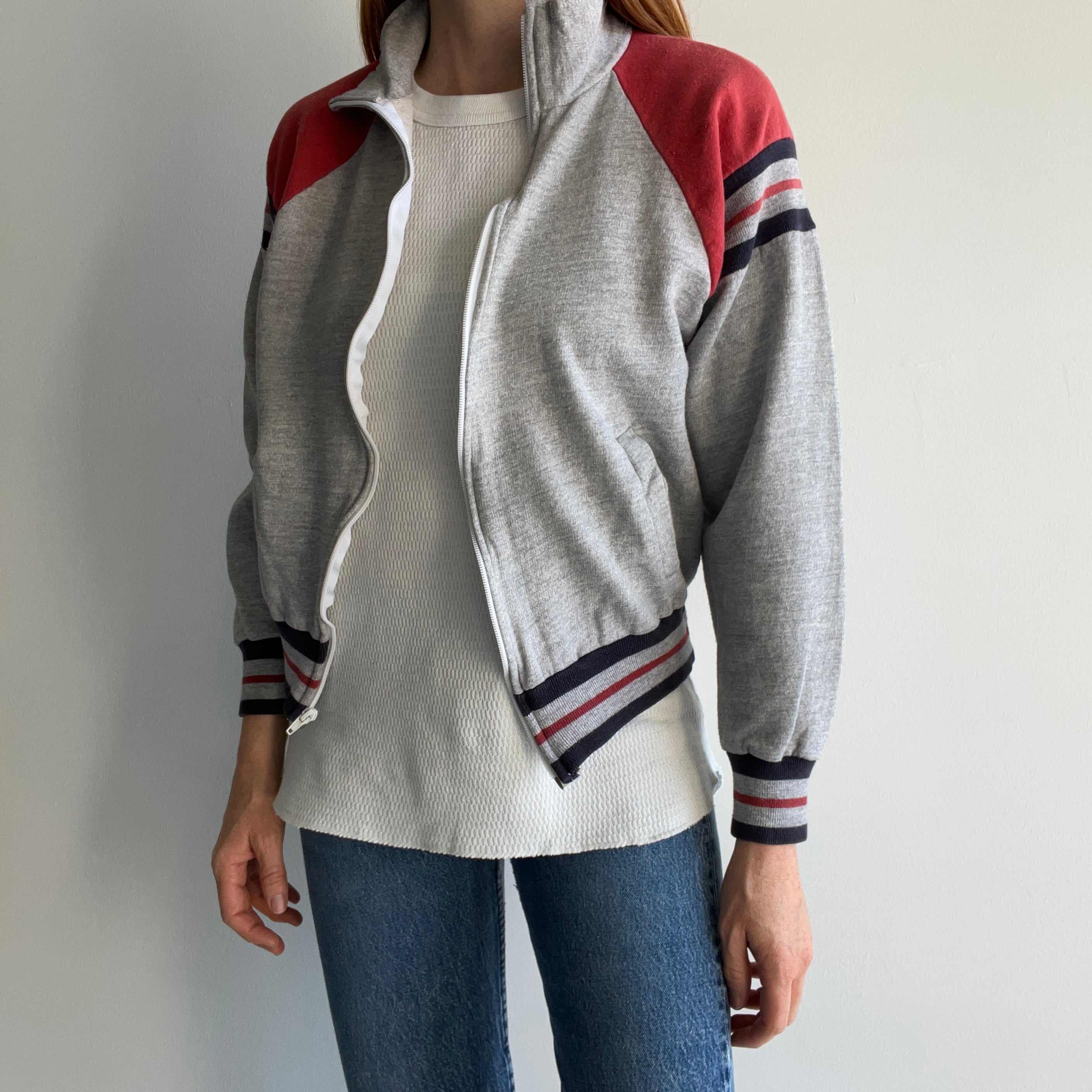 1970s Color Block Made In Romania Zip Up - SWOON