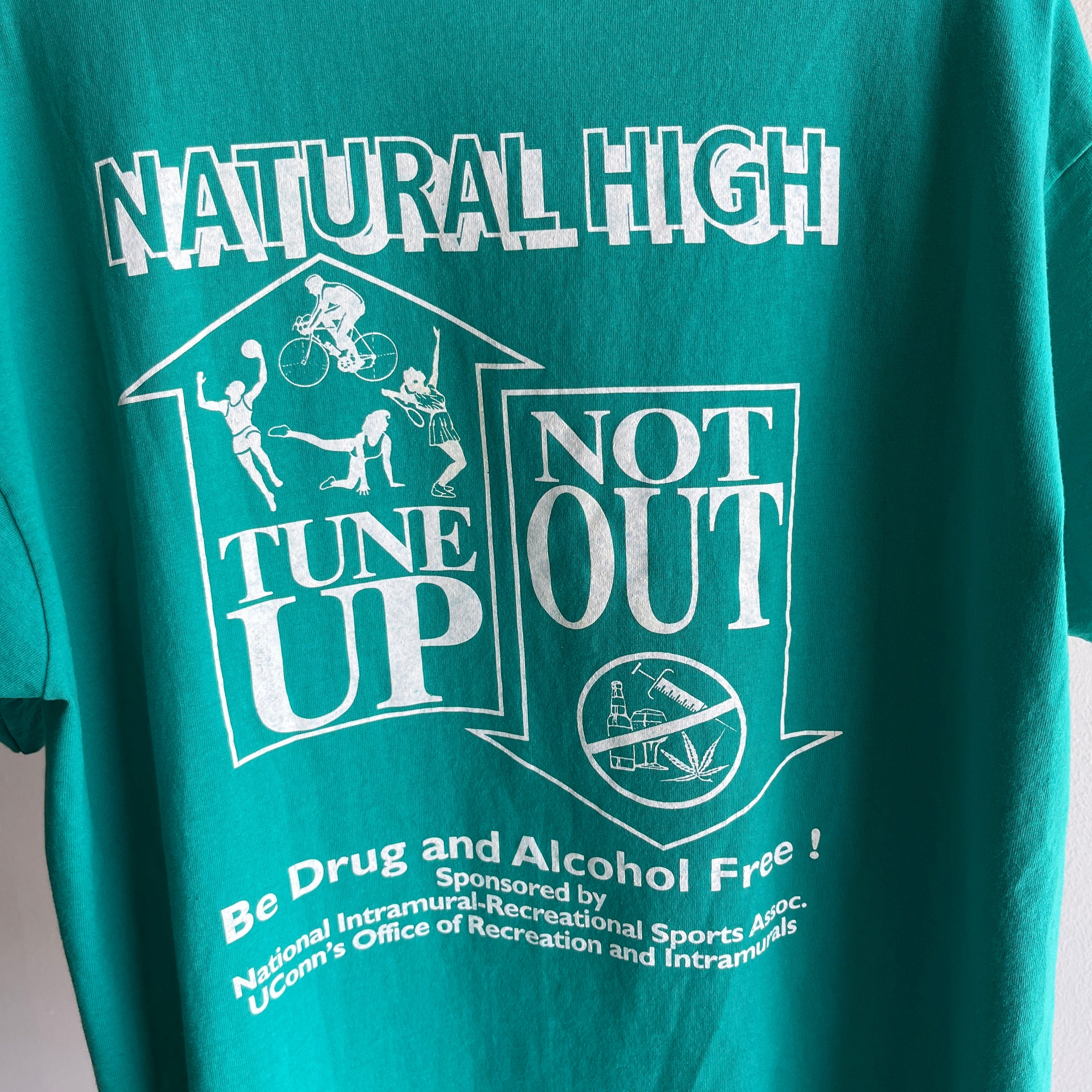 1980/90s U Conn Natural High Front and Back T-Shirt (the backside)