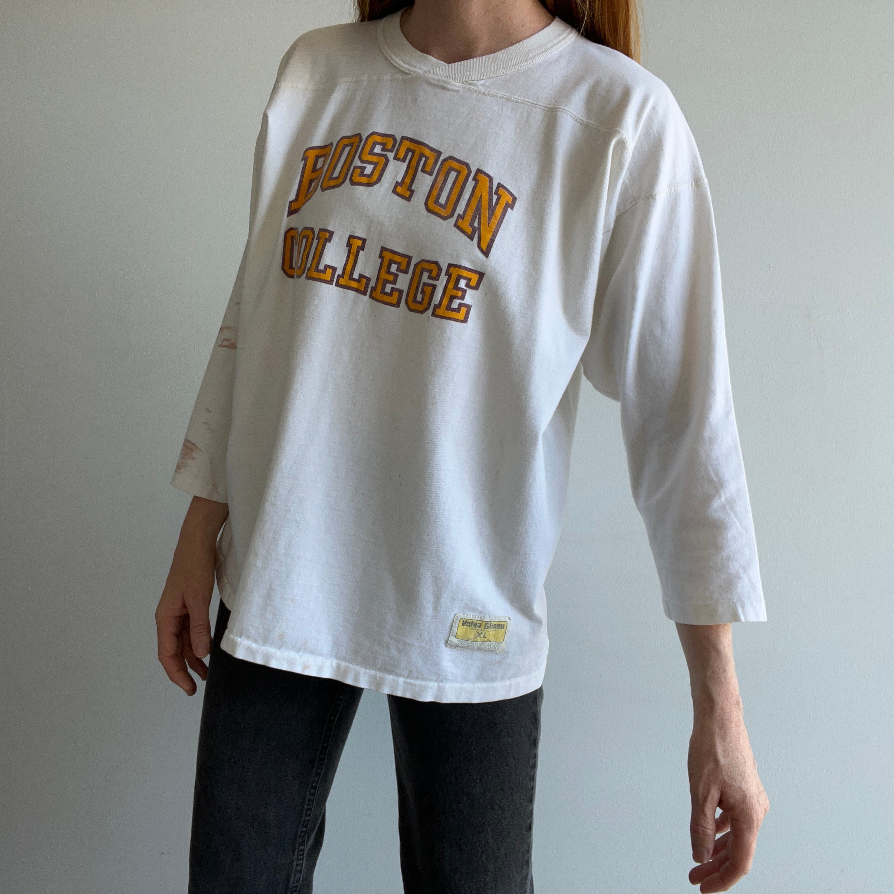 1970s/80s Boston College Ultra Soft Football Shirt by Velva Sheen