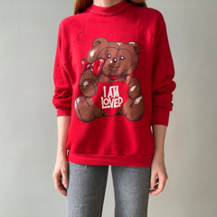 1980s I AM LOVED Teddy Bear Sweatshirt