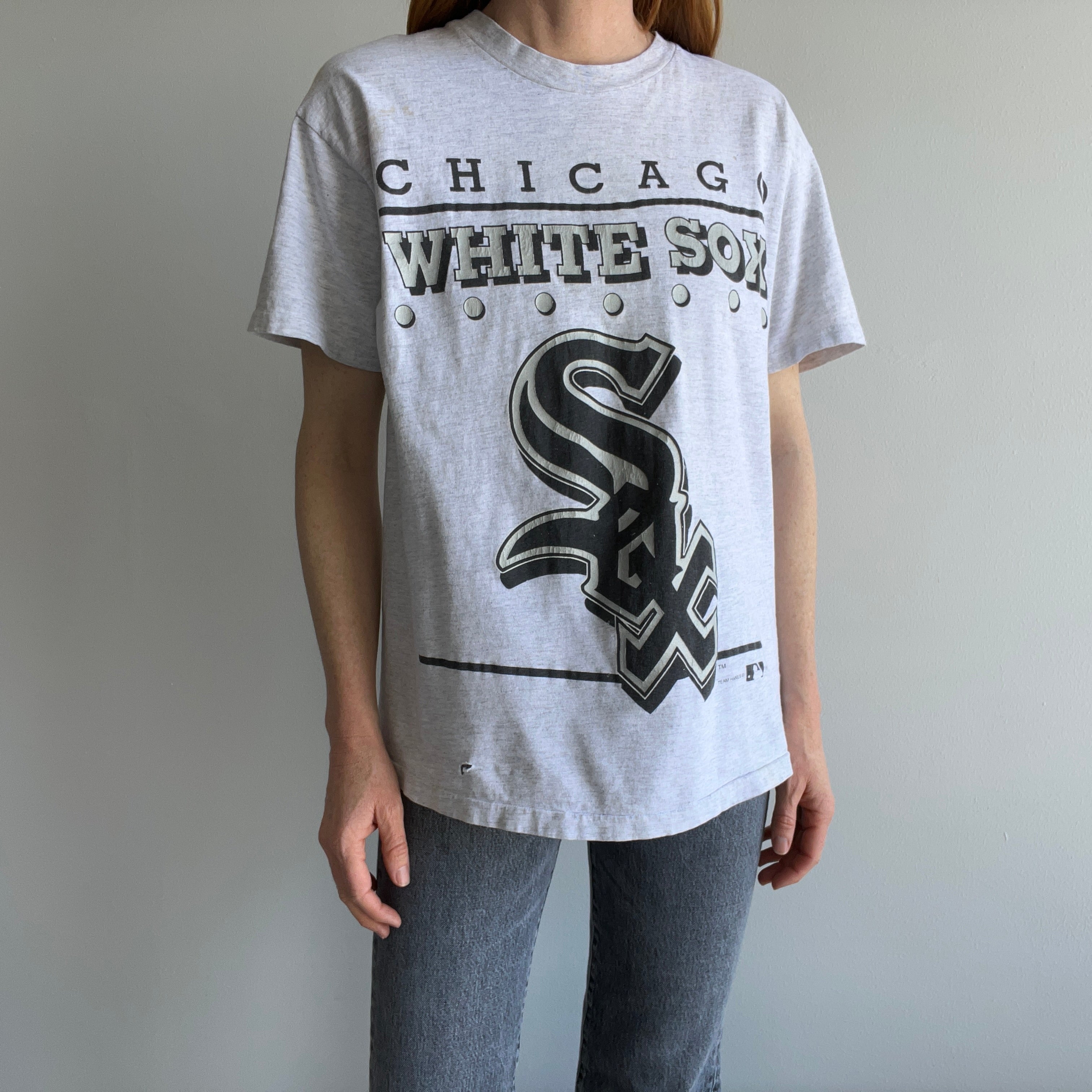 1992 Chicago White Soxs Paint Stained T-Shirt