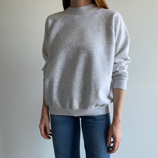 1980/90s Light Gray Blank Sweatshirt with Staining