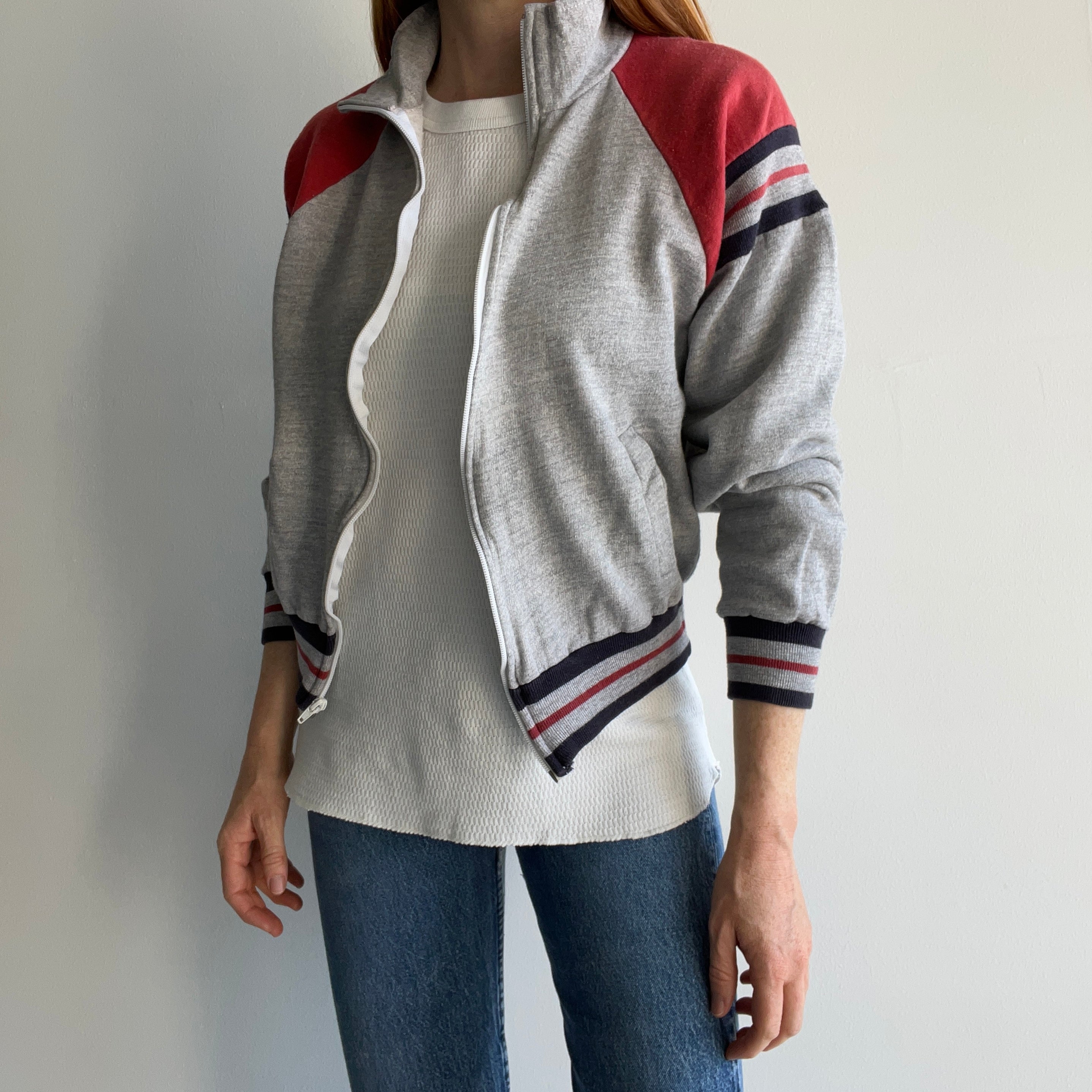 1970s Color Block Made In Romania Zip Up - SWOON