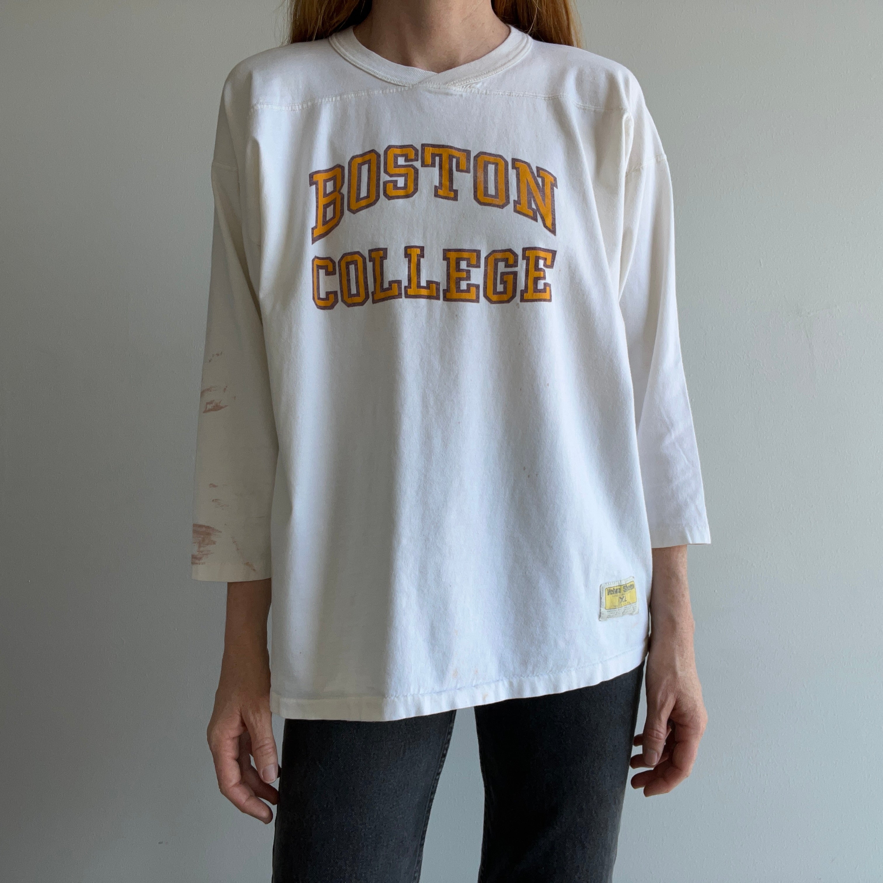 1970s/80s Boston College Ultra Soft Football Shirt by Velva Sheen