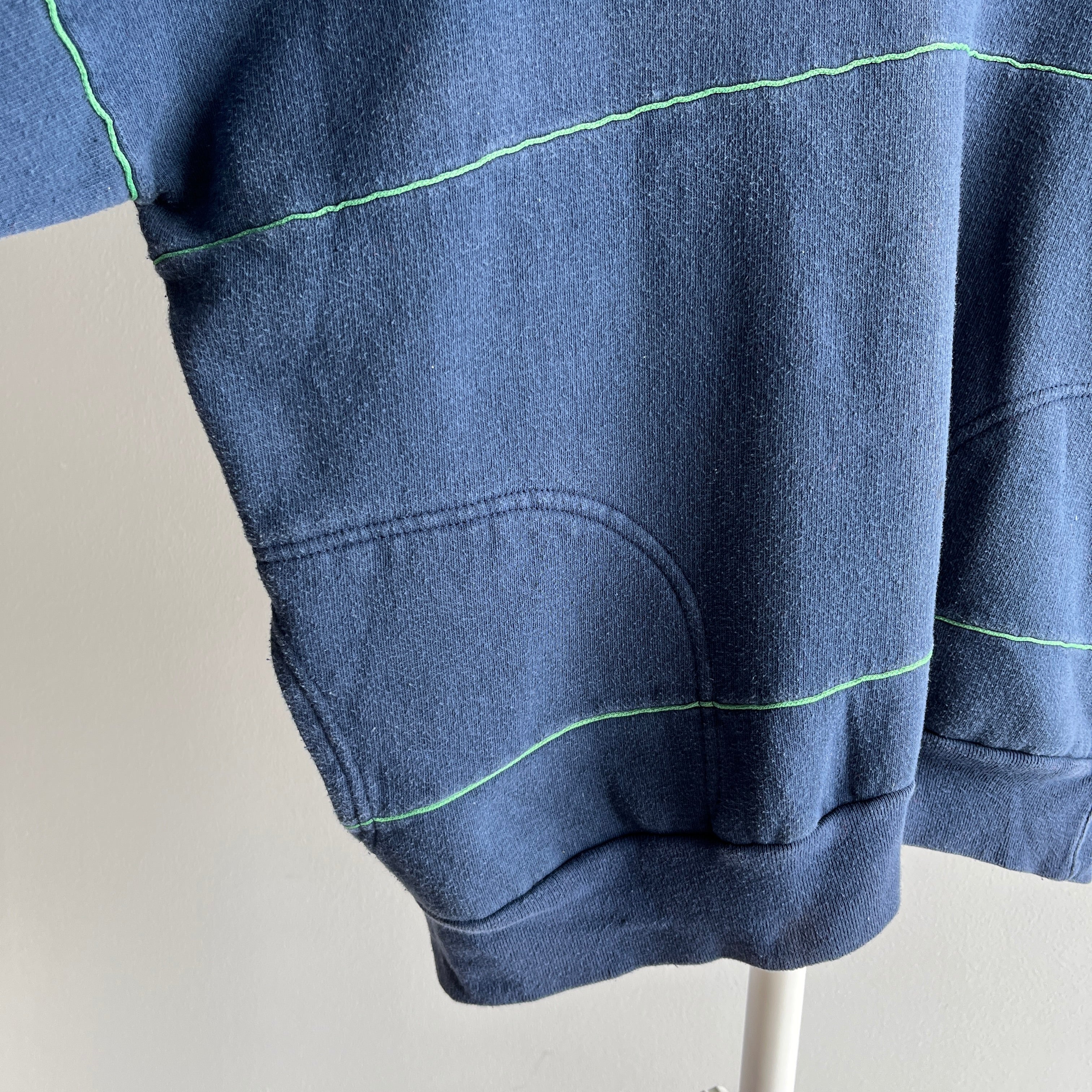 1970s Mended Heavyweight Structured Van Court Sweatshirt with Pockets - Personal Collection Piece