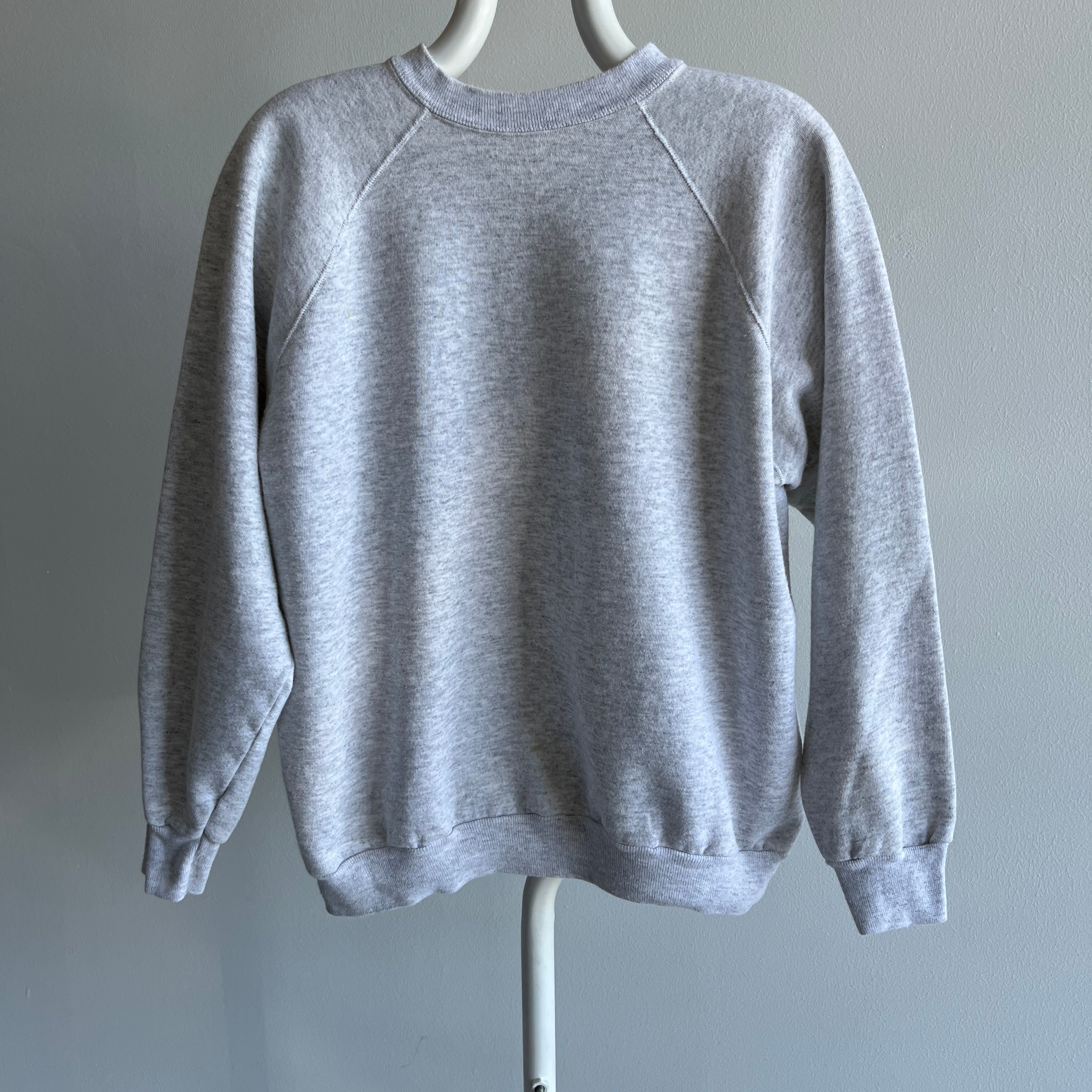 1980/90s Light Gray Blank Sweatshirt with Staining