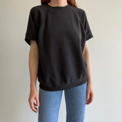 1980s Thinned Out Split Collar Thrashed to Perfection Blank Black DIY Warm Up