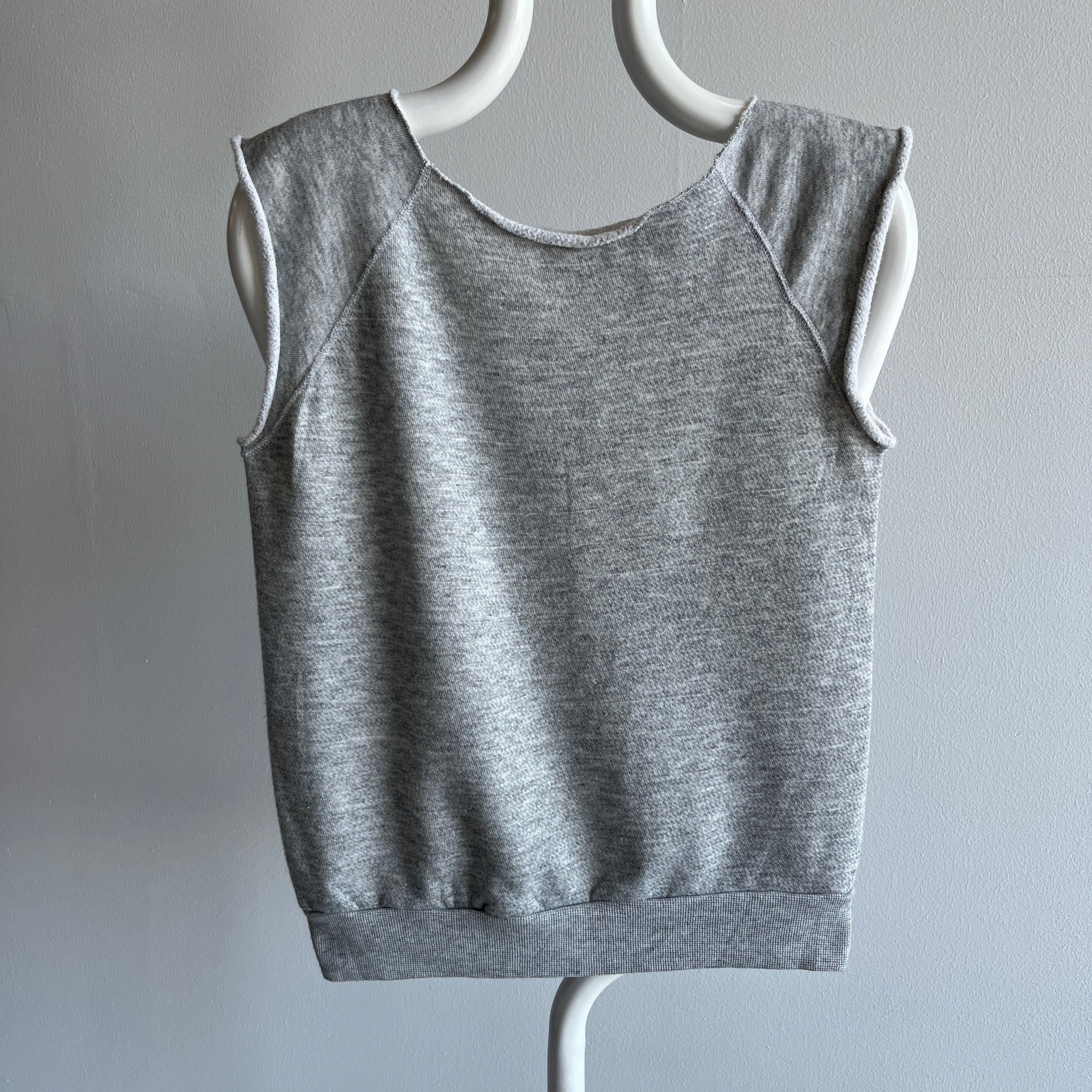 1970s Blank Gray Warm Up Muscle Tank