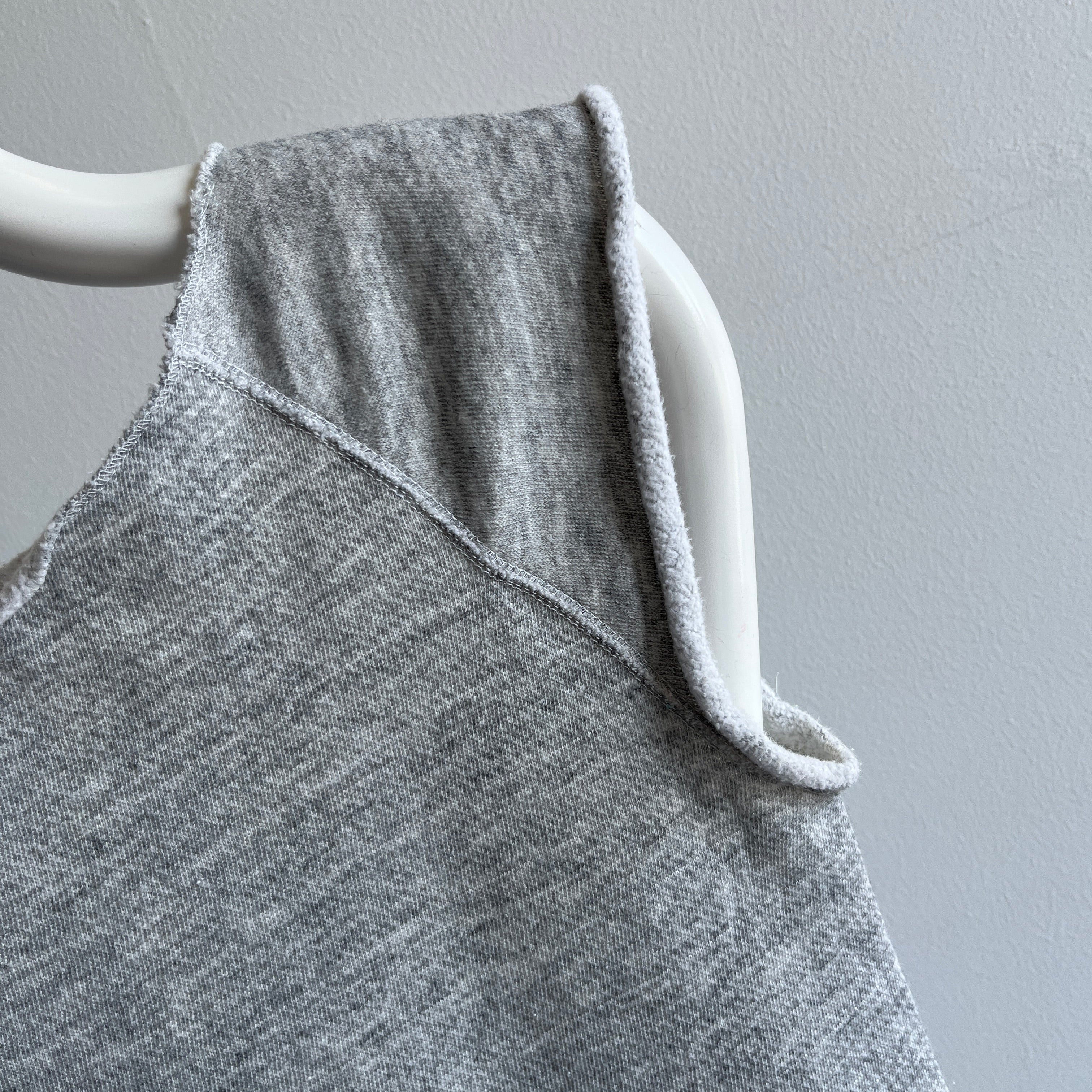 1970s Blank Gray Warm Up Muscle Tank