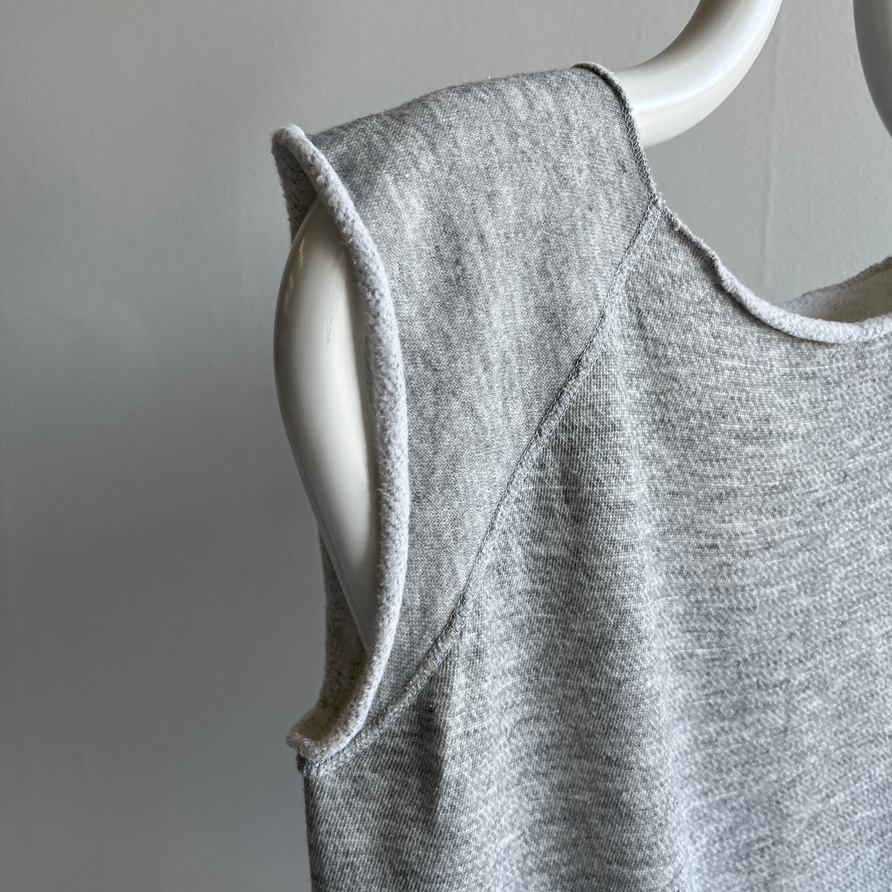 1970s Blank Gray Warm Up Muscle Tank