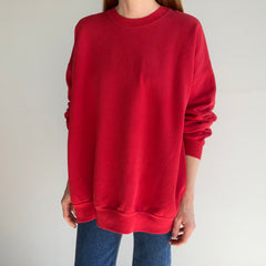 1980s Thinning Worn Out Beat Up Blank Red Sweatshirt by Jerzees - Labeled 3X