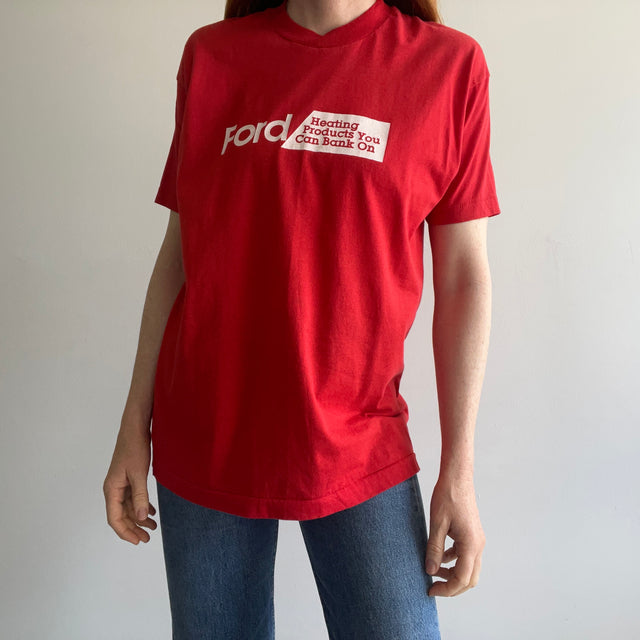 1980s Ford - Heating Products You Can Bank On - T-Shirt by Screen Stars