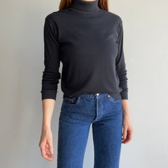 1980's Faded Blank Black Turtleneck by Bobbie Brooks