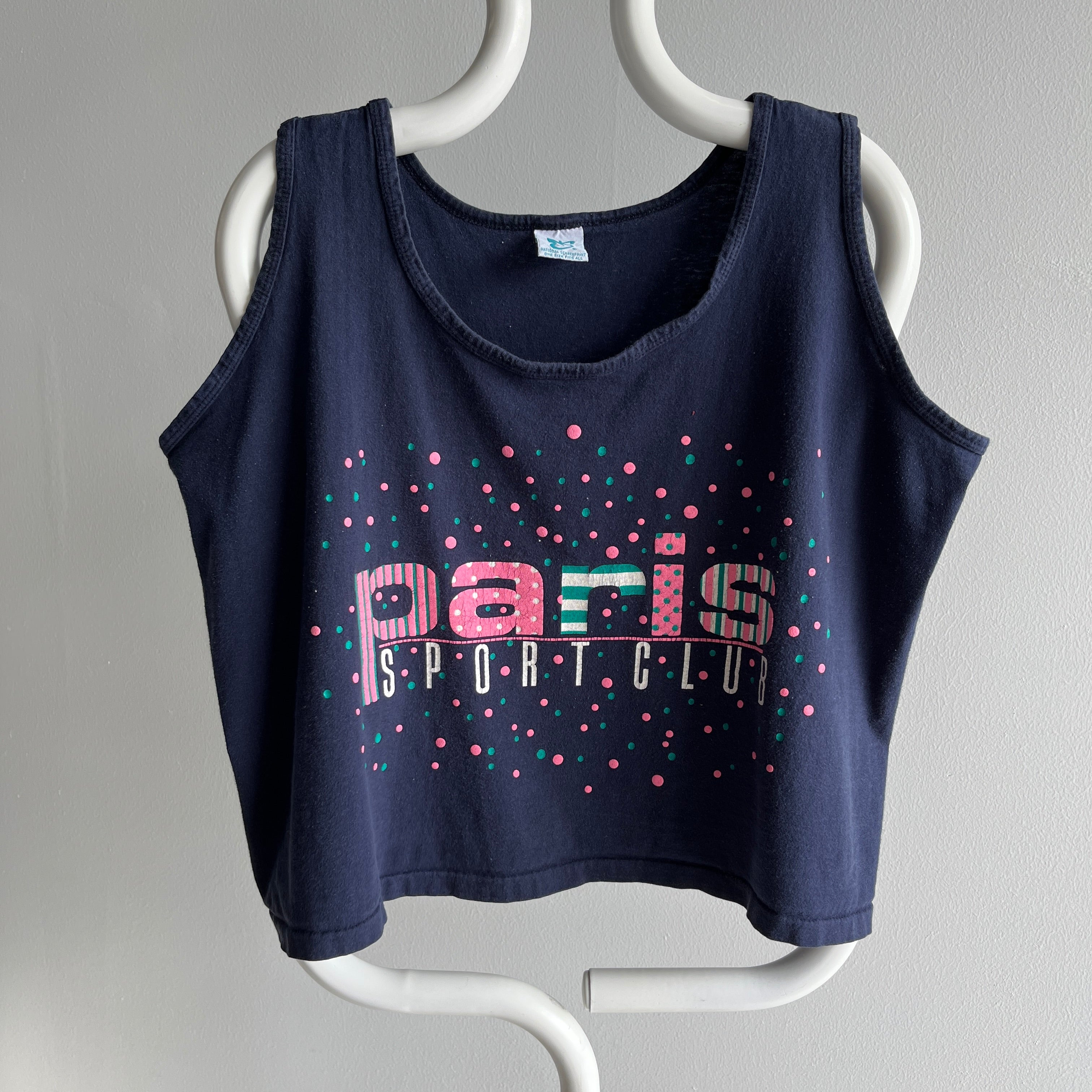 1980s Paris Sports Club Boxy Cotton Tank - THIS IS FANTASTIC