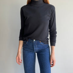 1980's Faded Blank Black Turtleneck by Bobbie Brooks