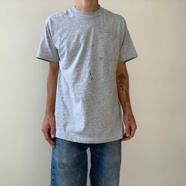 1980s/90s Blank Grey Pocket T Shirt