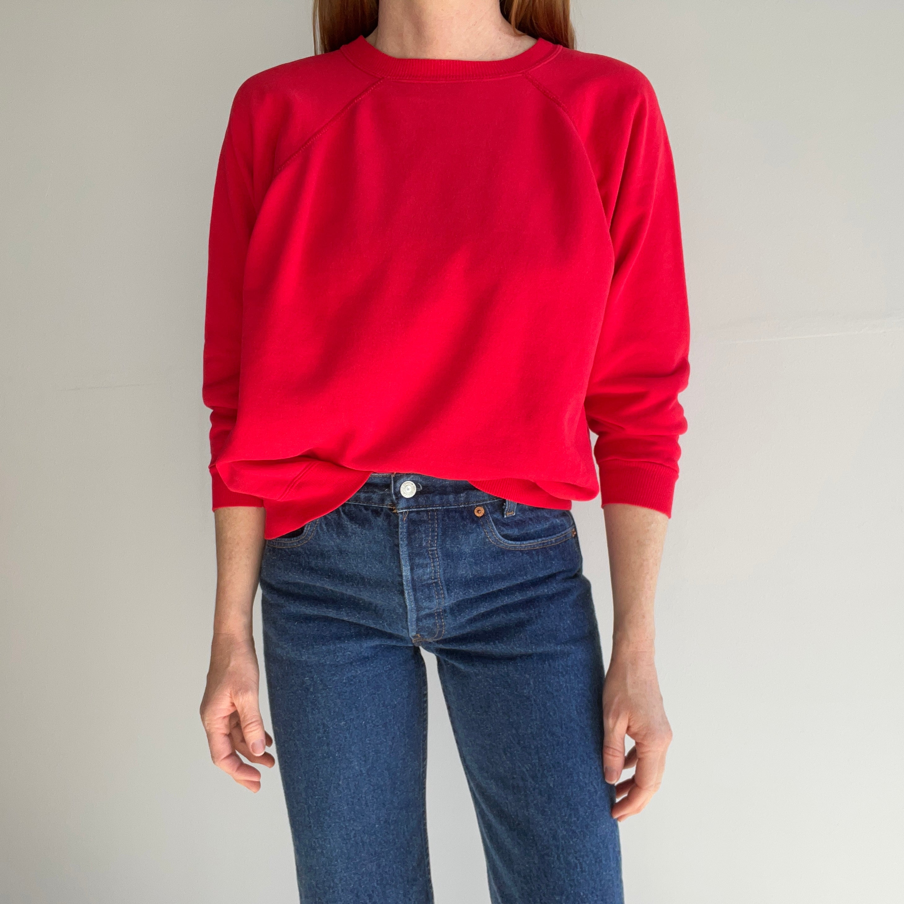 1990s Blank Bright Red Raglan by HHW