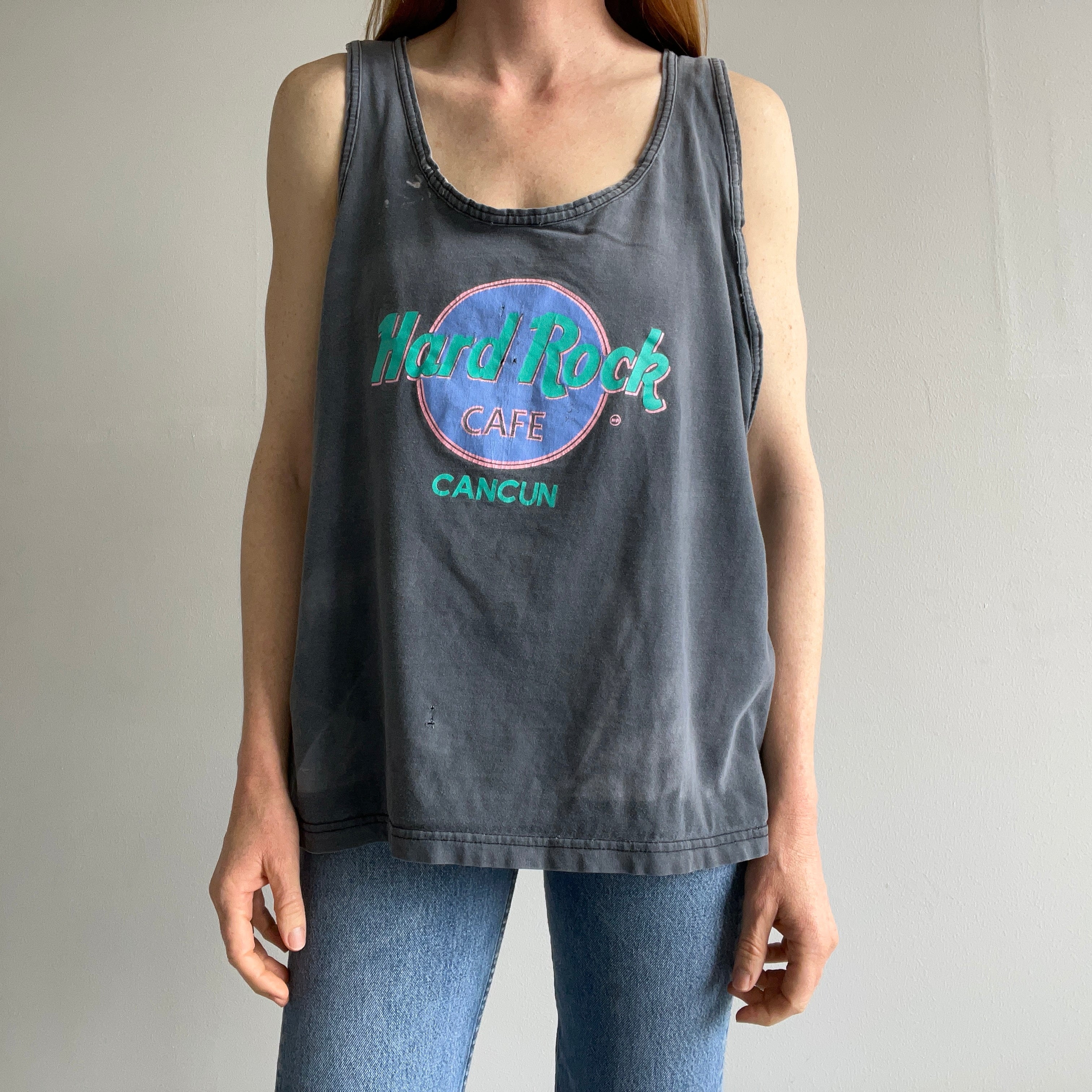 1980s Hard Rock Cafe Cancun Sun Faded Cotton Tank Top