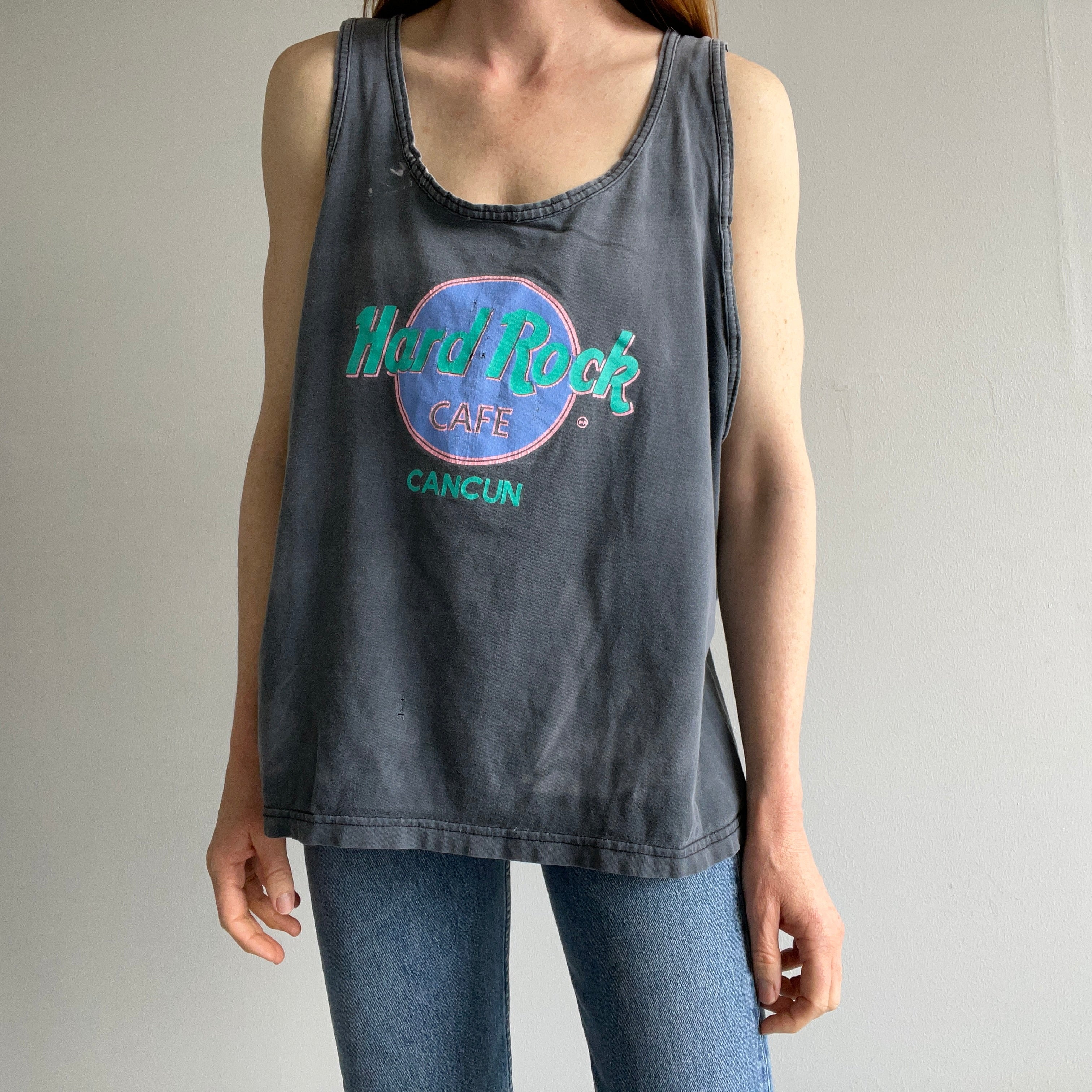 1980s Hard Rock Cafe Cancun Sun Faded Cotton Tank Top