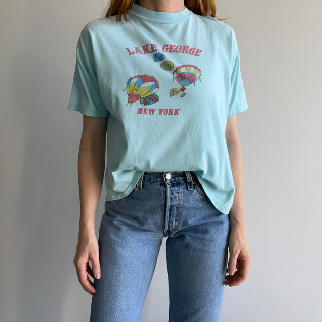 1980s Lake George, New York High Crew Cotton Boxy Crop T-Shirt