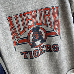 1980s Twofer Auburn Super Thin and Tattered Built In Long Sleeve Warm Up Sweatshirt
