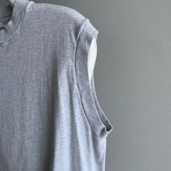 1980s Soft and Worn Light Gray Cotton Muscle Tank by FOTL