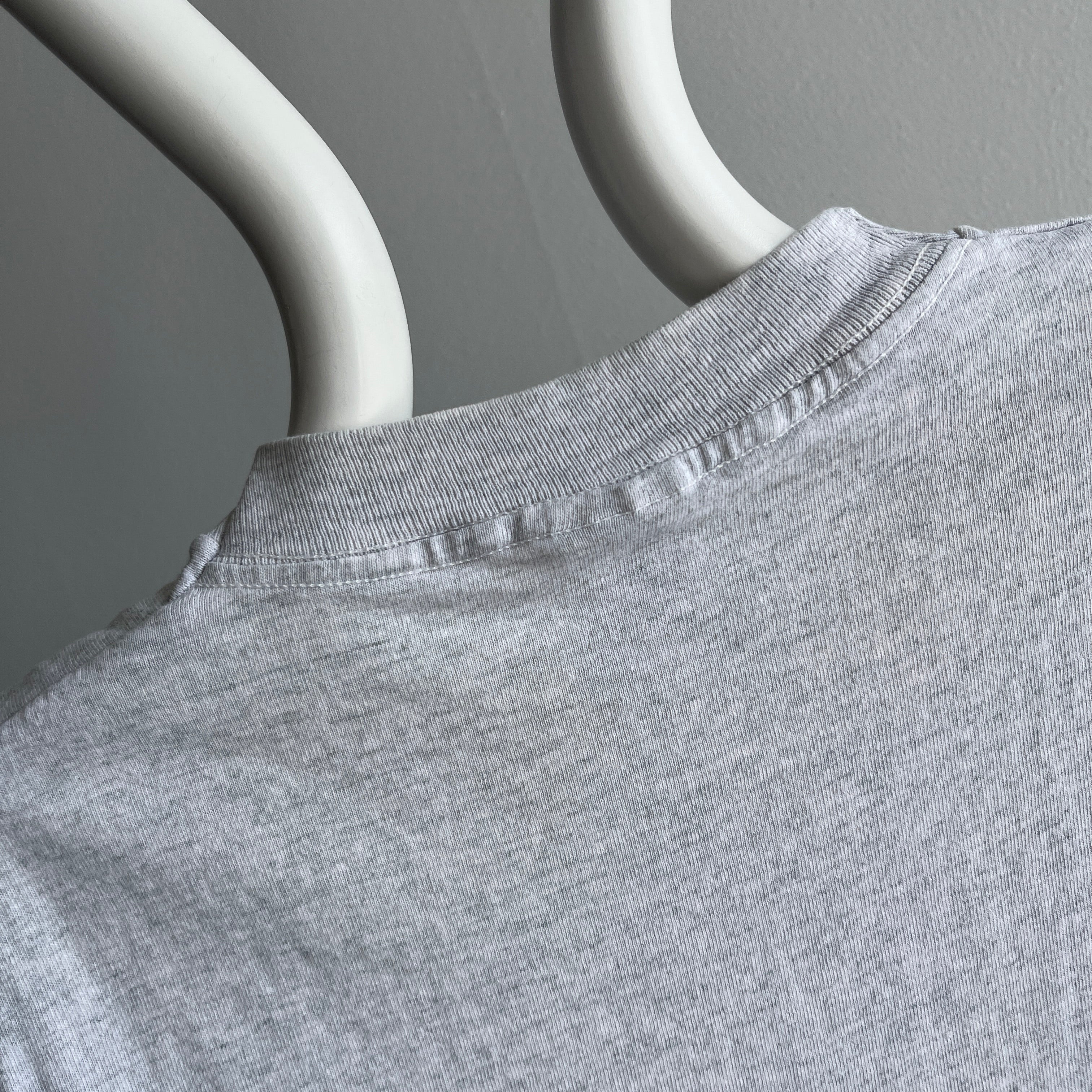 1980s Soft and Worn Light Gray Cotton Muscle Tank by FOTL