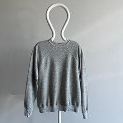 1980s Super Tattered, Torn and Worn Bleach Stained Blank Gray Sweatshirt