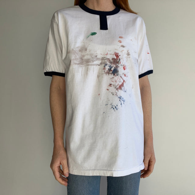 1990s Very Paint and Other Stained Ring Tee