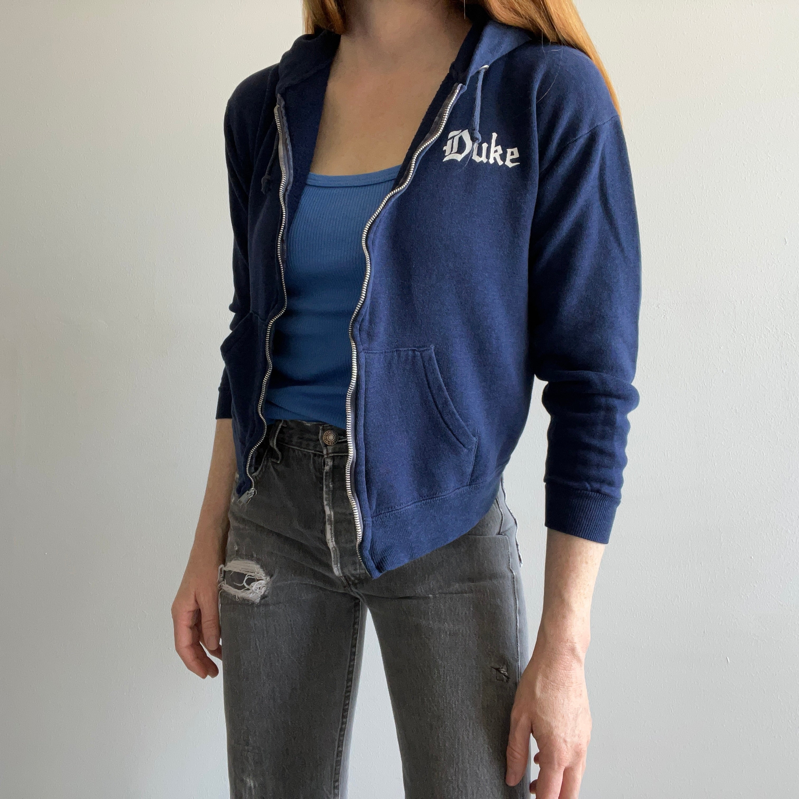 1970s Duke University Zip Up Hoodie by Artex - Collectible