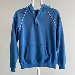 1980s Henley Hoodie with White Piping. So sweet!