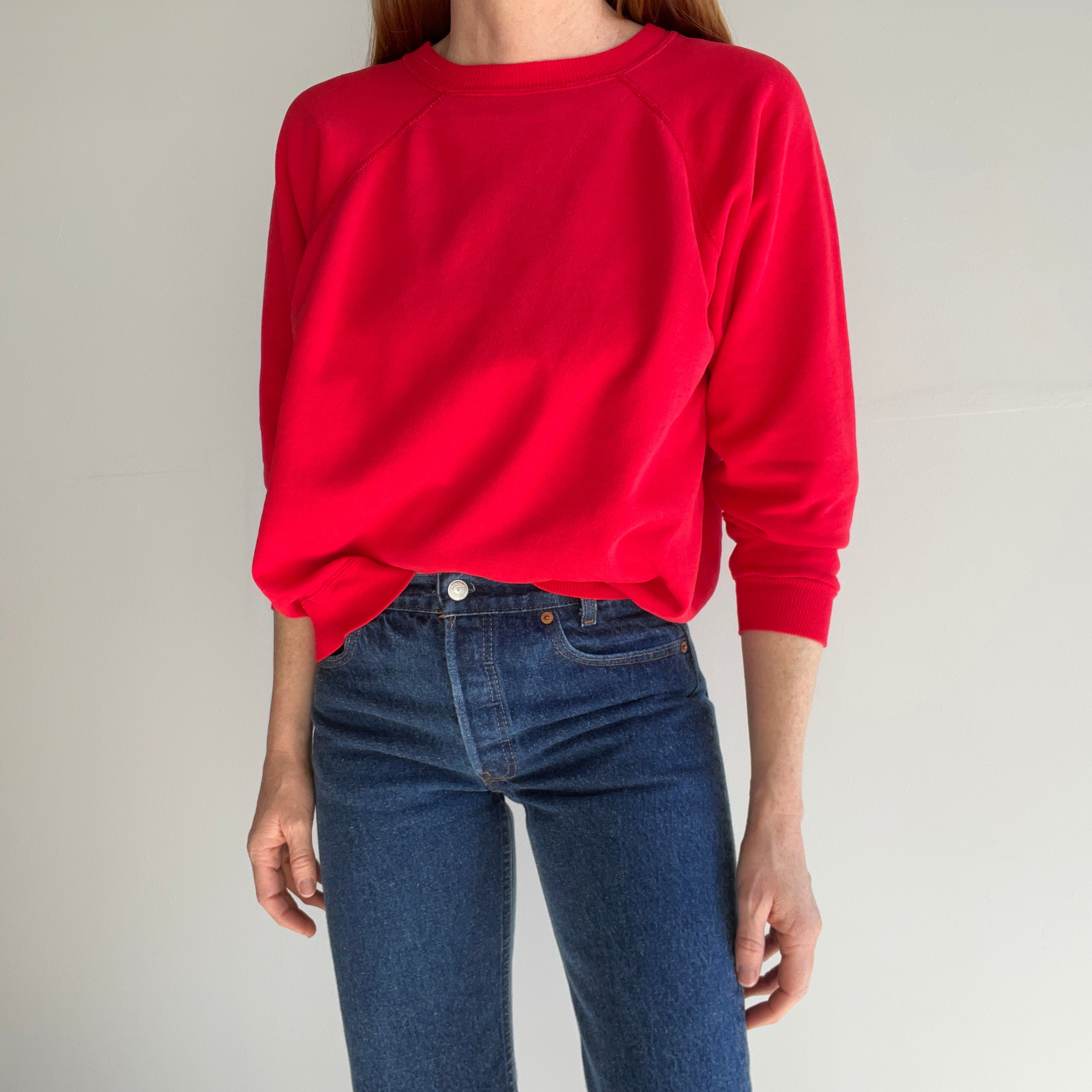 1990s Blank Bright Red Raglan by HHW