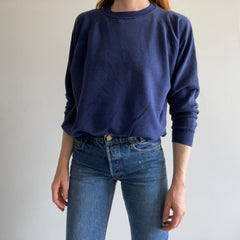 1980s Blank Navy Raglan