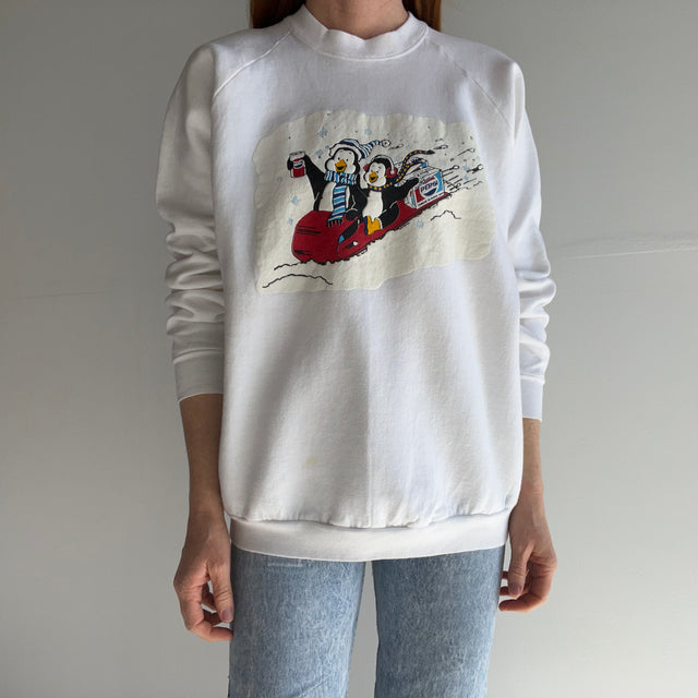 1980s Pepsi and Penguins Holiday Sweatshirt - !!!