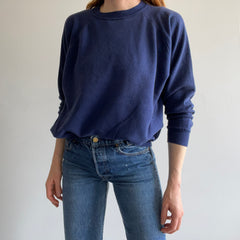 1980s Blank Navy Raglan