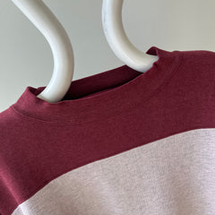 1980/90s Color Block Sweatshirt - Gray and Maroon